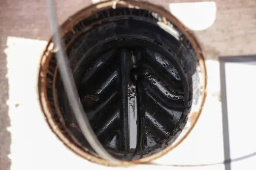 Drain repair work in progress