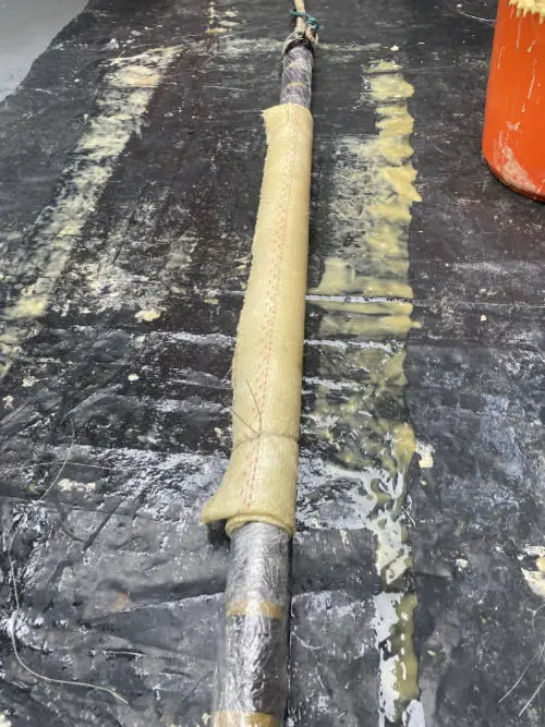 Internal drain repair, close up
