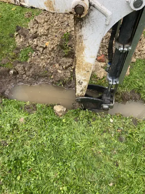 Garden excavation ahead of a drain relining job
