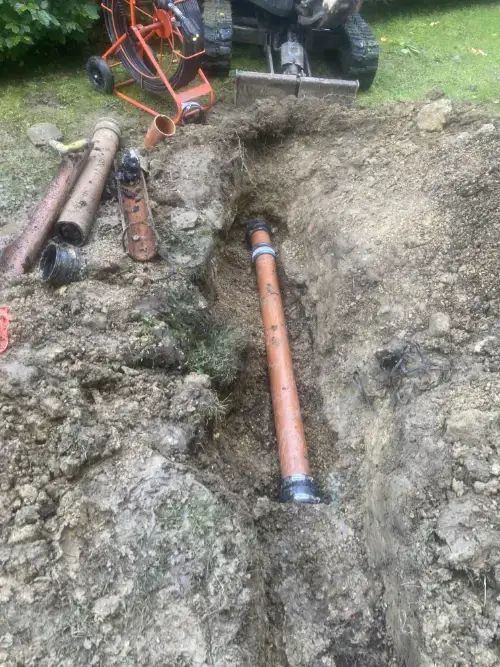 Excavation work for a residential drain repair