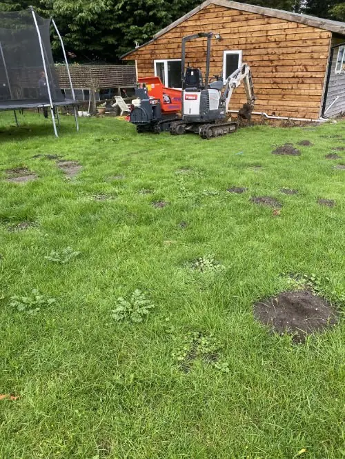 External drainage trench excavation