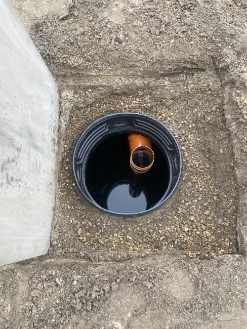 Excavation for an external drainage run