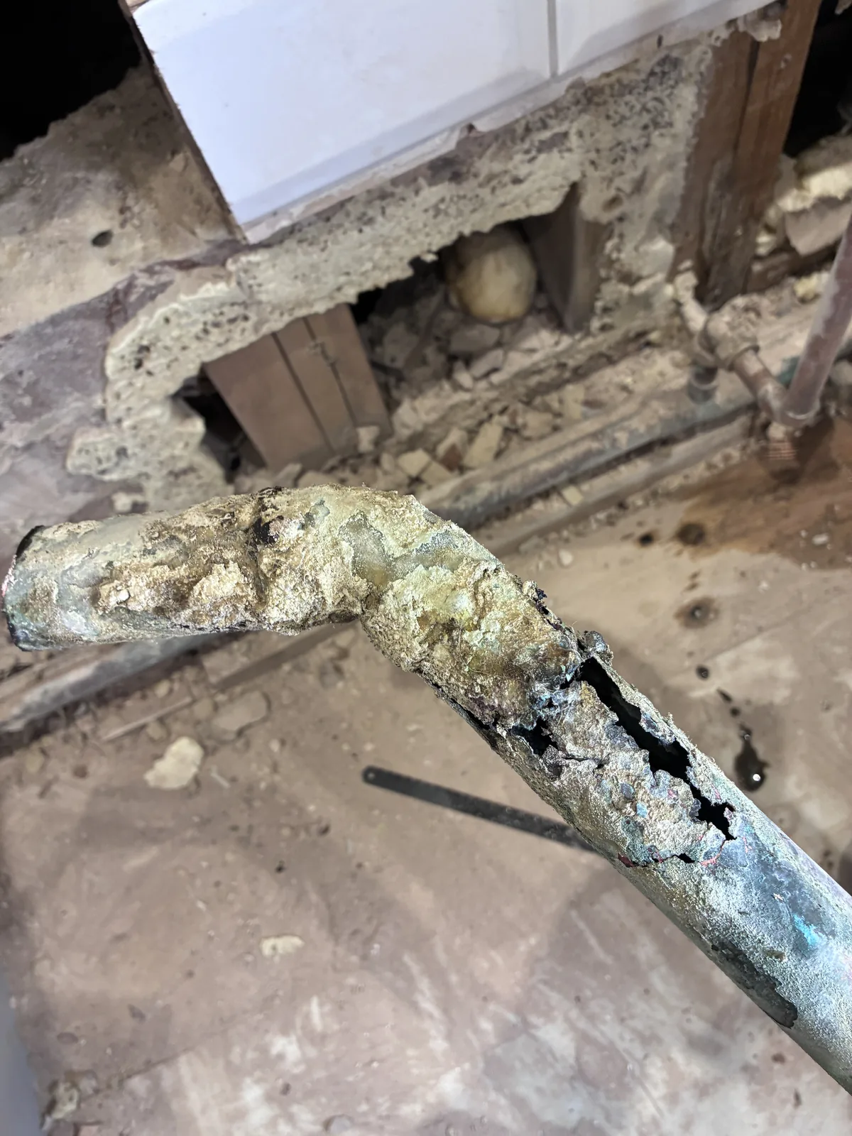 bathroom pipework repair project photo