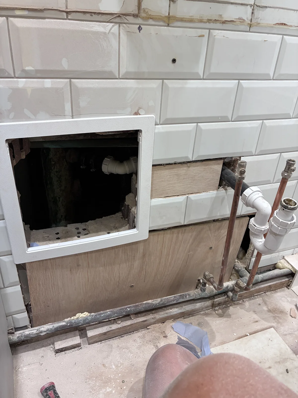 bathroom pipework repair project photo