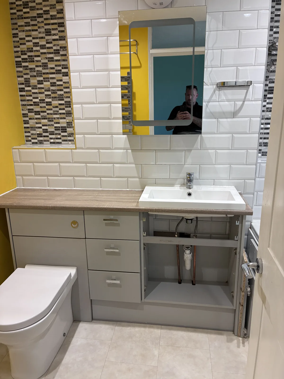 bathroom pipework repair project photo
