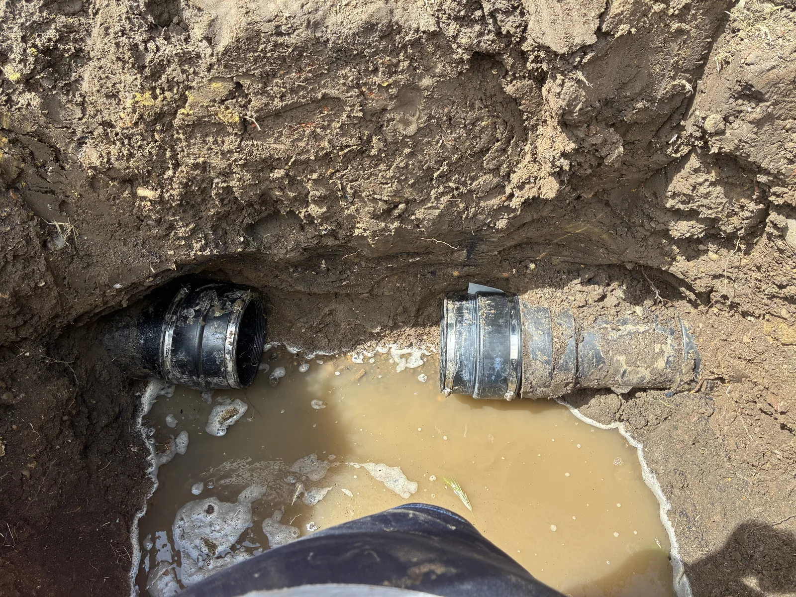drain line water main repair project photo
