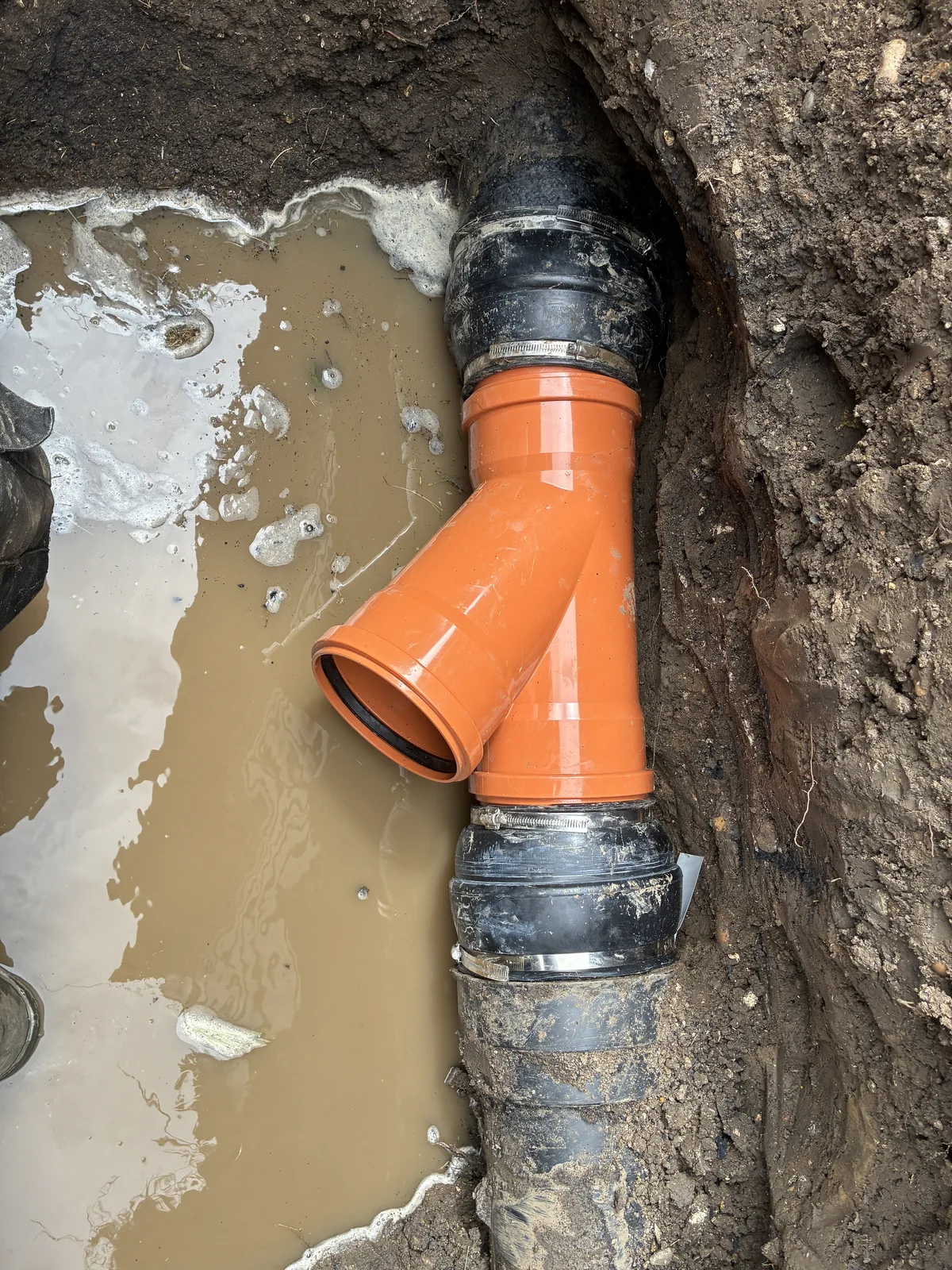 drain line water main repair project photo