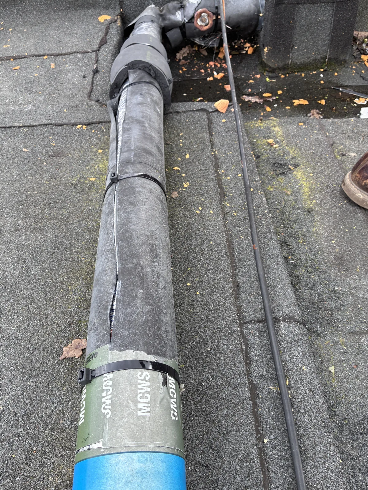 rooftop water pipe repair project photo